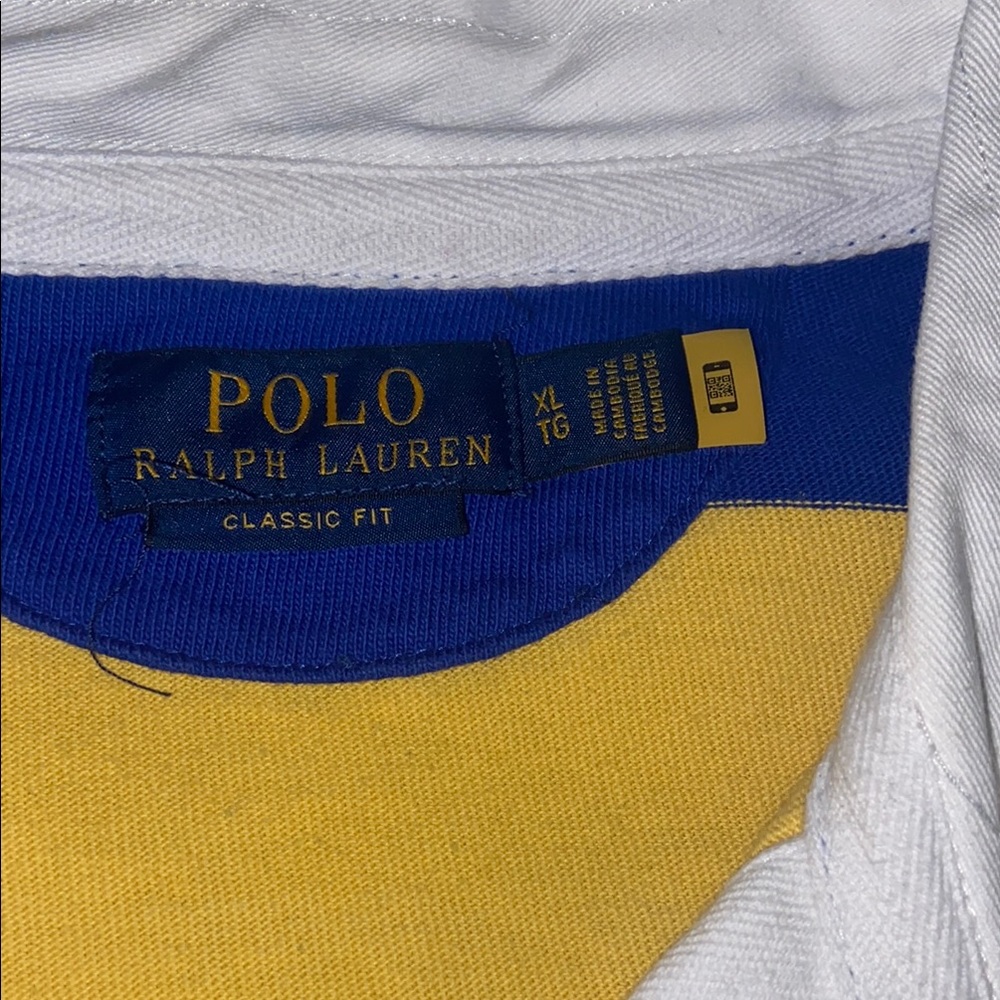 Polo by Ralph Lauren Yellow and White Shirt
